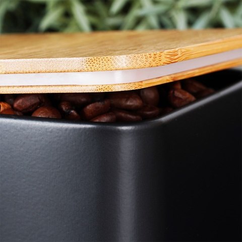 Chlebak z pojemnikami na herbatę kawę cukier metalowy czarny 4-ele VILDE 259627