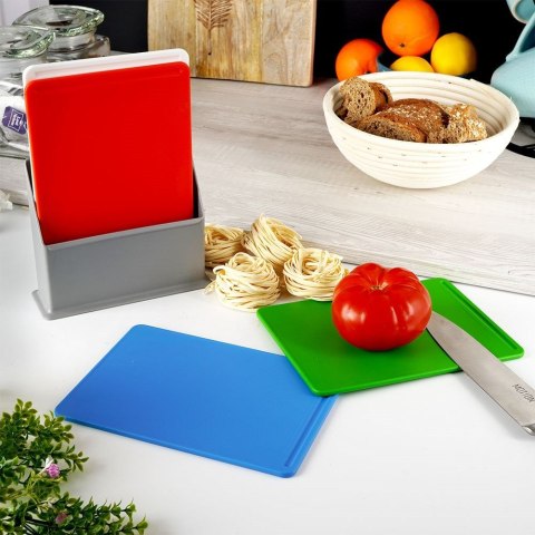 Deski do krojenia plastikowe ze stojakiem 20x15cm 4 szt. EXCELLENT HOUSEWARE 259164