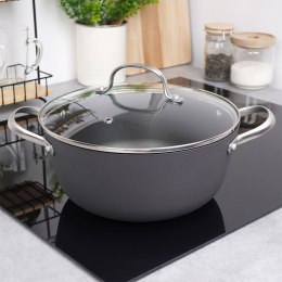 Garnek żeliwny ze szklaną pokrywką indukcja ATLAS 24 cm 4L NAVA 10-205-060