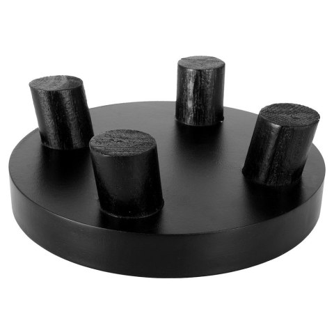 Podstawka pod kompozycje dekoracyjne świece drewniana czarna 20cm VILDE 569488