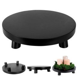 Podstawka pod kompozycje dekoracyjne świece drewniana czarna 30cm VILDE 569489