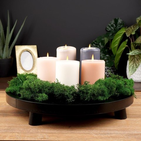 Podstawka pod kompozycje dekoracyjne świece drewniana czarna 40cm VILDE 569490