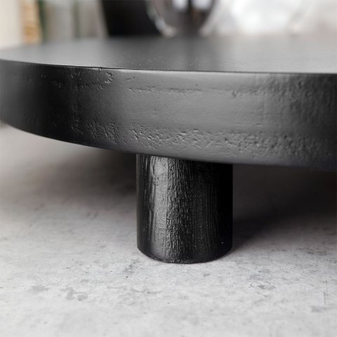 Podstawka pod kompozycje dekoracyjne świece drewniana czarna 40cm VILDE 569490
