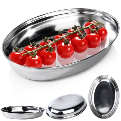 Półmisek stalowy na przekąski owalny głęboki 25.5x18cm EXCELLENT HOUSEWARE 120232