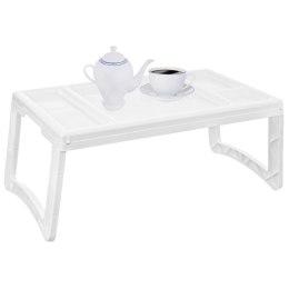 Stolik śniadaniowy do łóżka składany biały 50x30x21cm ORION 153832