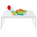 Stolik śniadaniowy do łóżka składany biały 50x30x21cm ORION 153832