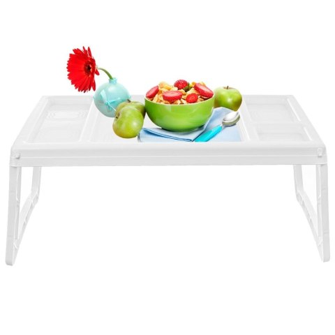 Stolik śniadaniowy do łóżka składany biały 50x30x21cm ORION 153832