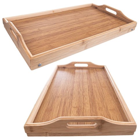 Stolik śniadaniowy do łóżka składany drewniany 50x30x24.5cm ORION 153826