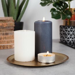 Taca dekoracyjna aluminiowa złota owalna 21.5cm VILDE 139223