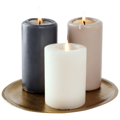 Taca dekoracyjna aluminiowa złota owalna 21.5cm VILDE 139223