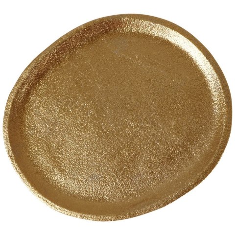 Taca dekoracyjna aluminiowa złota owalna 21.5cm VILDE 139223