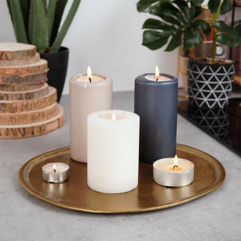 Taca dekoracyjna aluminiowa złota owalna 30cm VILDE 139224