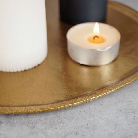 Taca dekoracyjna aluminiowa złota owalna 30cm VILDE 139224