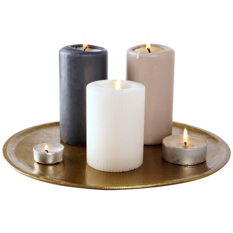 Taca dekoracyjna aluminiowa złota owalna 30cm VILDE 139224