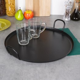 Taca do serwowania metalowa czarna z uchwytami 40.5cm EXCELLENT HOUSEWARE 139404