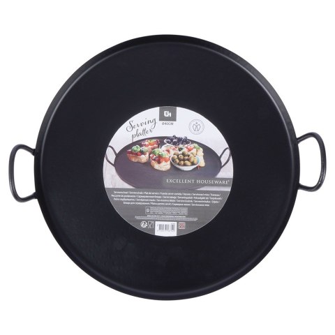 Taca do serwowania metalowa czarna z uchwytami 40.5cm EXCELLENT HOUSEWARE 139404