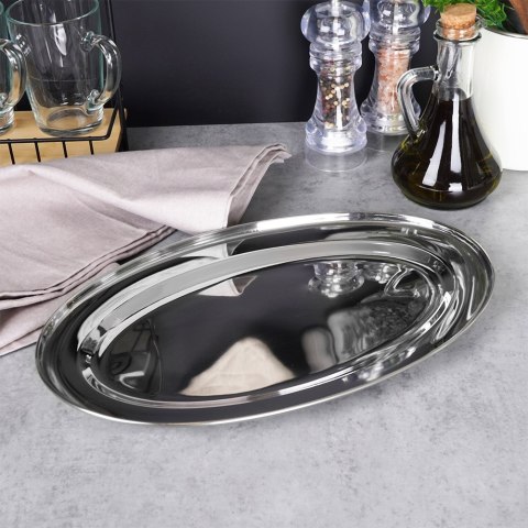 Taca do serwowania metalowa owalna 34x21.5cm EXCELLENT HOUSEWARE 139388