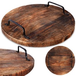 Taca do serwowania przekąsek drewniana z uchwytami 30cm VILDE 259025
