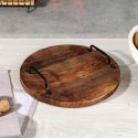 Taca do serwowania przekąsek drewniana z uchwytami 30cm VILDE 259025
