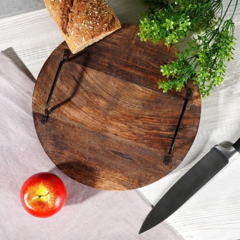 Taca do serwowania przekąsek drewniana z uchwytami 30cm VILDE 259025
