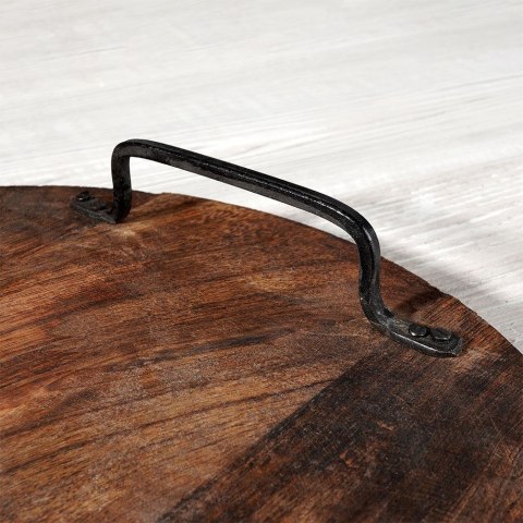 Taca do serwowania przekąsek drewniana z uchwytami 30cm VILDE 259025