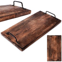 Taca do serwowania przekąsek drewniana z uchwytami 40.5x21.5cm VILDE 259023