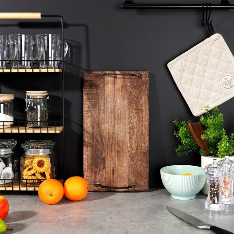 Taca do serwowania przekąsek drewniana z uchwytami 40.5x21.5cm VILDE 259023