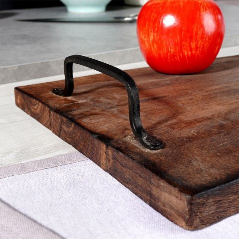 Taca do serwowania przekąsek drewniana z uchwytami 40.5x21.5cm VILDE 259023