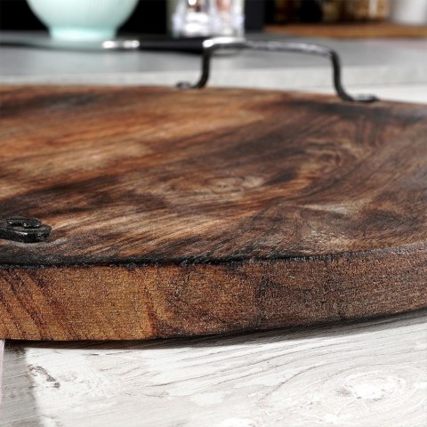 Taca do serwowania przekąsek drewniana z uchwytami duża 39cm VILDE 259026