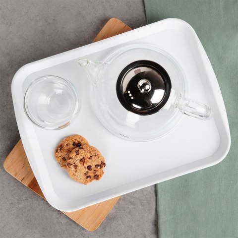 Taca do serwowania przekąsek potraw plastikowa biała 35.5x27cm ORION 153812