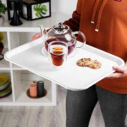 Taca do serwowania przekąsek potraw plastikowa biała 45.5x35.5cm ORION 153816