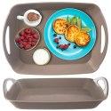 Taca do serwowania tacka szara z uchwytami 43.5x31.5x9cm ORION 153834