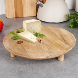 Taca drewniana do serwowania przekąsek na nóżkach 30.5cm VILDE 139621