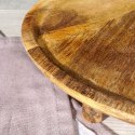 Taca drewniana do serwowania przekąsek na nóżkach stolik 30cm VILDE 139294