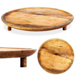 Taca drewniana do serwowania przekąsek na nóżkach stolik 37cm VILDE 139295