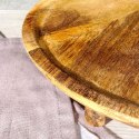 Taca drewniana do serwowania przekąsek na nóżkach stolik 37cm VILDE 139295