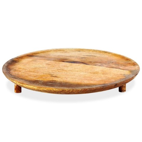 Taca drewniana do serwowania przekąsek na nóżkach stolik 37cm VILDE 139295