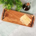 Taca drewniana do serwowania przekąsek z uchwytami 40x15.5cm VILDE 139742