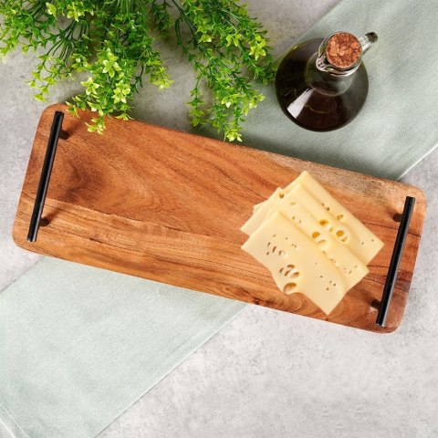 Taca drewniana do serwowania przekąsek z uchwytami 40x15.5cm VILDE 139742