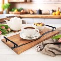 Taca drewniana do serwowania przekąsek z uchwytami RIVER 42x20x4.5cm ORION 153877