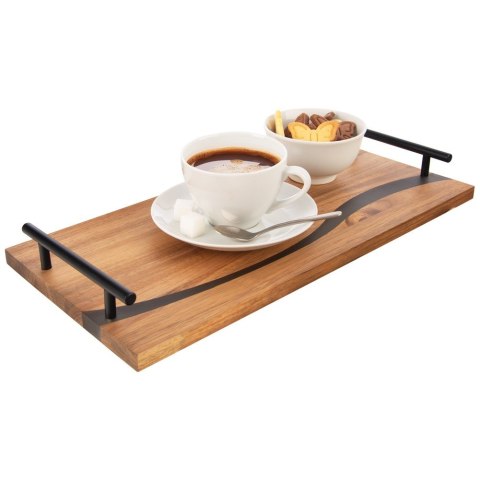 Taca drewniana do serwowania przekąsek z uchwytami RIVER 42x20x4.5cm ORION 153877
