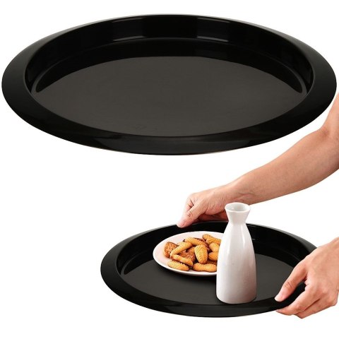 Taca kelnerska czarna tacka do serwowania potraw 35cm VILDE 259061