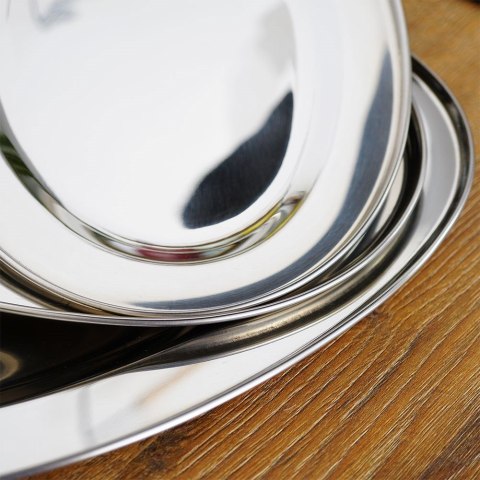 Zestaw półmisków półmisek stalowy owalny na przekąski 3 sztuki EXCELLENT HOUSEWARE 139183