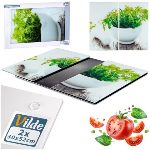 Deska do krojenia i osłona kuchenki szklana 60x52cm VILDE 259679