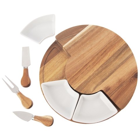 Deska do serwowania serów sera z nożami i miseczkami 7-ele ORION 126843