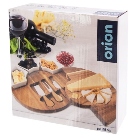 Deska do serwowania serów sera z nożami i miseczkami 7-ele ORION 126843