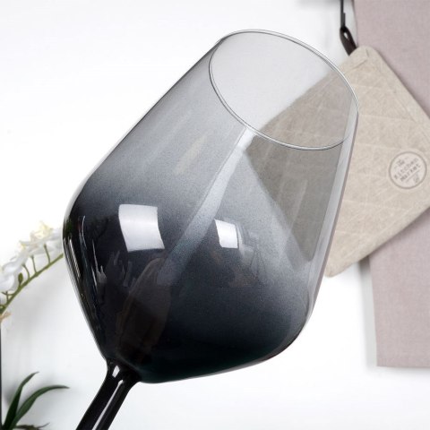 Kieliszek do wina białego czerwonego szklany czarny XXL duży 490ml VILDE 139303
