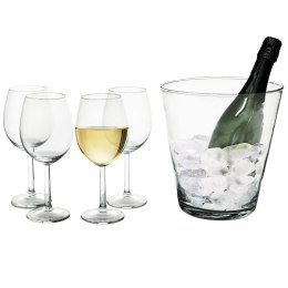 Kieliszki do wina i wiaderko do lodu szklane zestaw komplet 5-ele ATMÓS FERA 124131