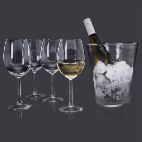 Kieliszki do wina i wiaderko do lodu szklane zestaw komplet 5-ele ATMÓS FERA 124131