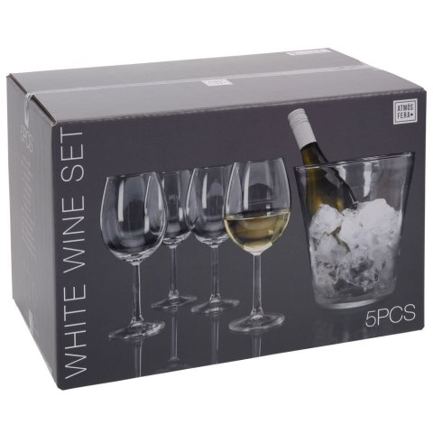 Kieliszki do wina i wiaderko do lodu szklane zestaw komplet 5-ele ATMÓS FERA 124131